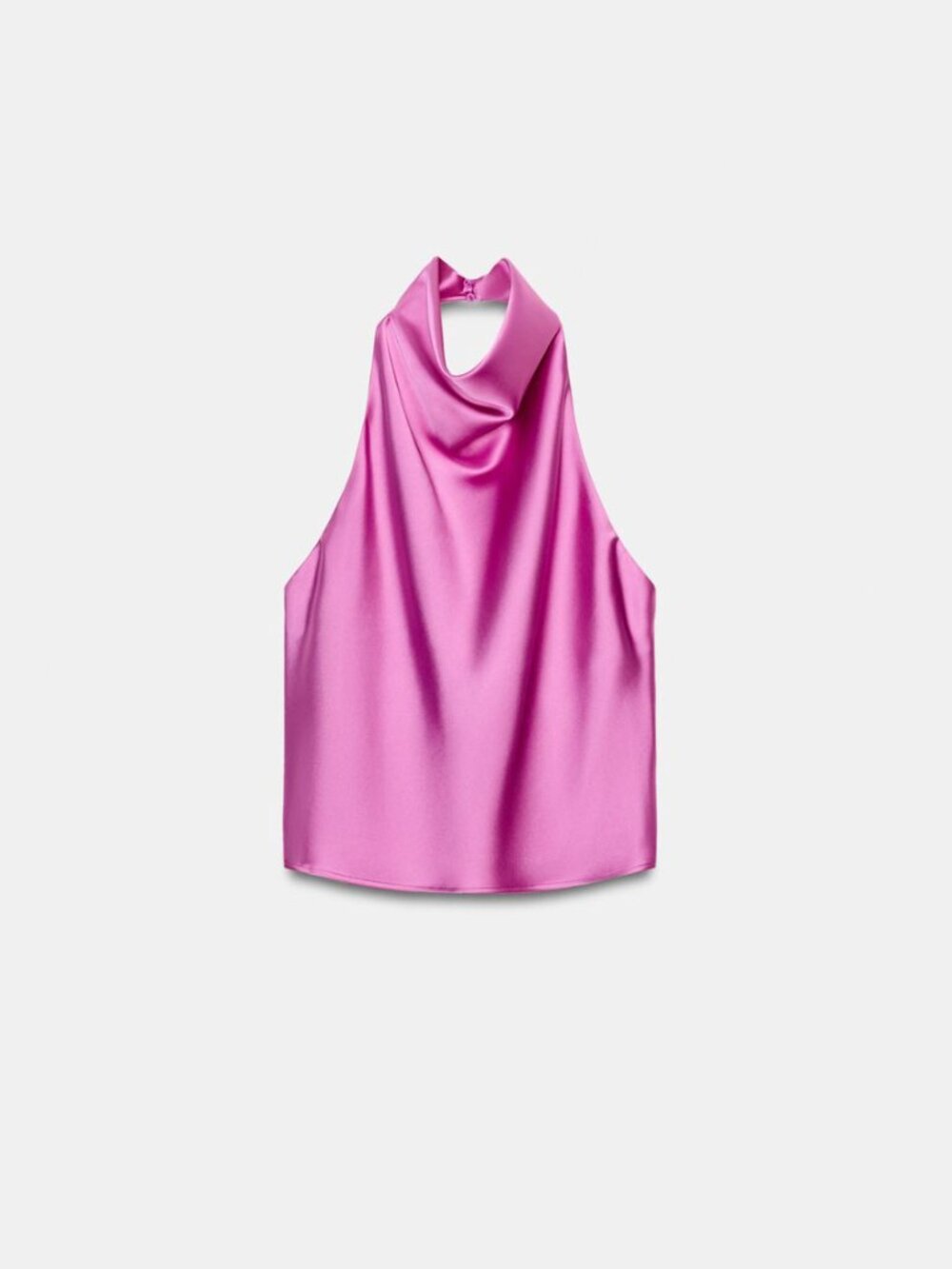 Zara Pink Lilac Satin Halter Open Back Top Size S NWT